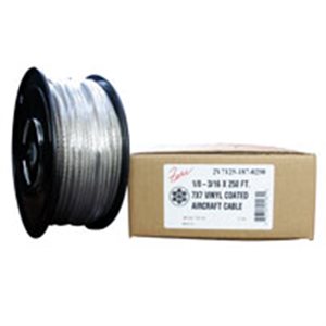 3 / 16-1 / 4 X 250 FT, 7X19 Vinyl Coated Hot Dip Galvanized Steel Cable 