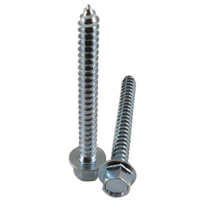 5 / 16 X 3 High Profile Hex Washer Head Lag Screw, Zinc Plated X 500 Pcs