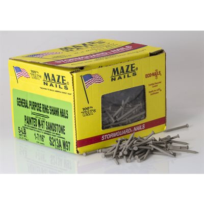 Sandstone Maze 1-7 / 16" Ring Shank Trim Nail-5 Lb Ctn